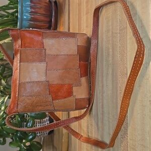 Elegant Patchwork Vegan Leather Crossbody Bag